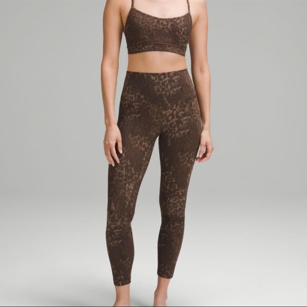 Lululemon NWT Align High-Rise Pant 28" Lined Truleopard Max Brown Multi Size 10 - Picture 8 of 9